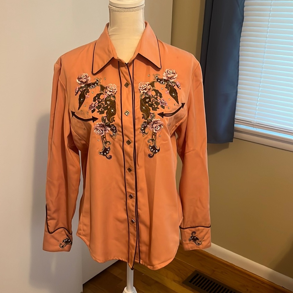 Peach-Pink Scully Western Shirt
